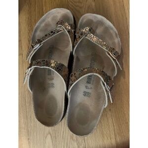 Birkenstock Mayari Sandals Women's Size 40 Metallic Stones Copper/Gold